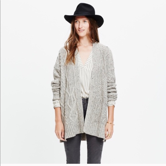Madewell Sweaters - Madewell Panel Stitched Marbled Cardigan - M gray